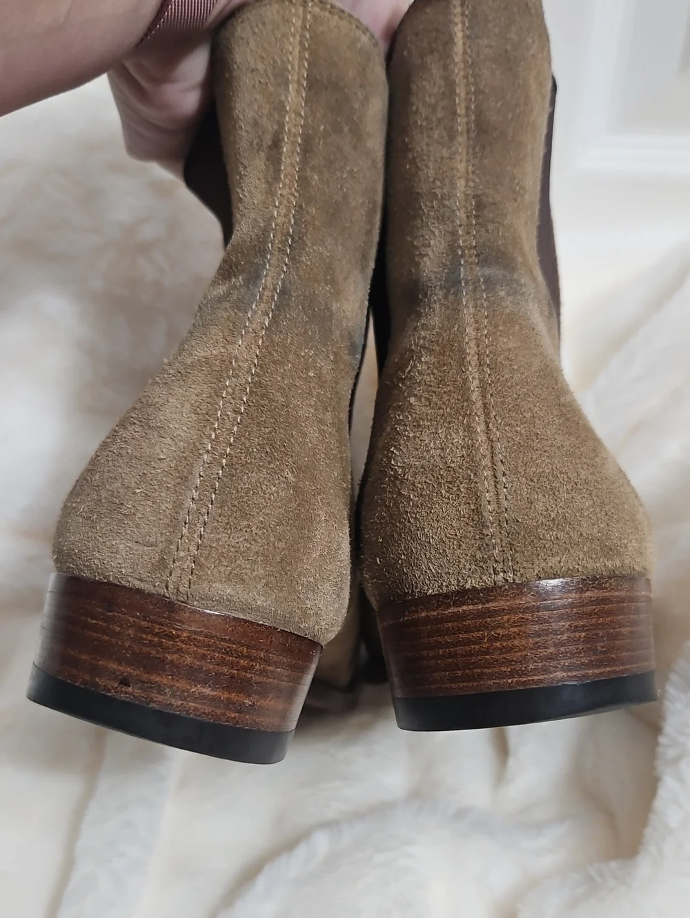 Saint Laurent Paris Wyatt Suede Chelsea Boots Men's 40.5 Tobacco Brown 443208